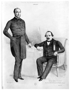 Victor Schoelcher (geb. 1804) und Francois-Auguste Perrinon (geb. 1822), Abgeordnete von Guadeloupe und Martinique, 1849 von French School