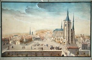 Ansicht von Dourdan von einem Gefangenen