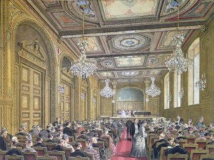 Ansicht eines Konzerts im Salle Herz in der Rue de la Victoire, Paris, ca. 1870-80