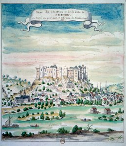 Ansicht des Schlosses von Chinon von French School