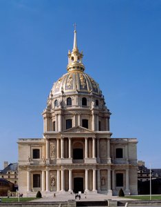 Ansicht des Hôtel des Invalides, ein Pariser Denkmal, dessen Bau von Ludwig XIV. 1670 angeordnet wurde