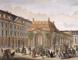 Ansicht des Place de Louis le Grand, mit einem der Räume, gebaut anlässlich der Hochzeit von Monseigneur le Dauphin (Detail)