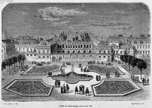 Ansicht des Parks des Königspalastes unter Ludwig XV.