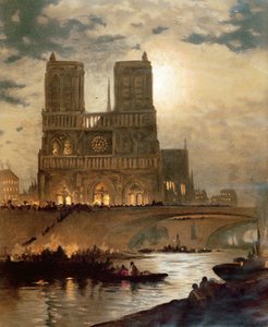 Ansicht der Westfassade der Kathedrale Notre-Dame, Paris, ca. 1840 von French School