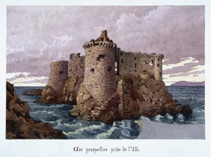 Ansicht der Burgruine aus dem 11. Jahrhundert auf der Insel Yeu (Île-d