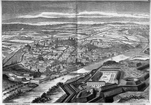Ansicht der Stadt und Zitadelle von Alexandria in Italien