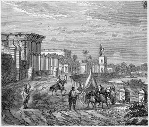 Ansicht der Stadt Chandernagor, Indien