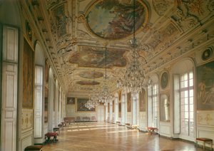 Ansicht der Galerie La Belle Inutile, entworfen von Robert de Cotte (1656-1735), ca. 1700 von French School