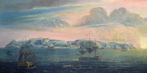 Ansicht der Insel St. Helena, ca. 1820 von French School