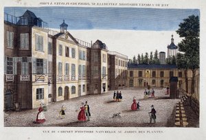 Ansicht des Naturkundekabinetts im Jardin des Plantes in Paris (Gravur)