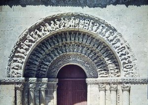 Ansicht des Portals des südlichen Querschiffs, 1150-75 von French School