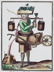 Essighersteller, Farbige Gravur, Frankreich von French School