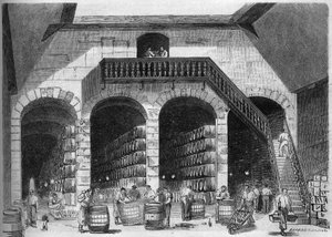 Weinbau: Innenansicht der Weinkeller von M. Cruse et fils frères, Bordeaux, Gironde (33)