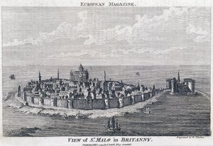 Ansicht von St. Malo - Gravur von Thomas von French School