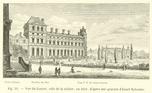 Ansicht des Louvre, Flussseite, 1650, nach einem Stich von Israel Sylvestre