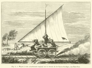 Segelwagen derzeit im Einsatz auf der Kansas-Pazifik-Eisenbahn in den USA von French School