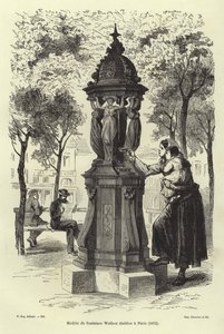 Wallace-Brunnen, installiert in Paris 1872