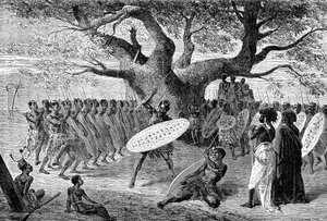 Krieger der Kaffern Zulus, Südafrika