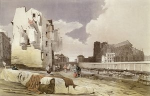 Waschfrauen an den Lavoirs am Quai Montebello, ca. 1840 von French School
