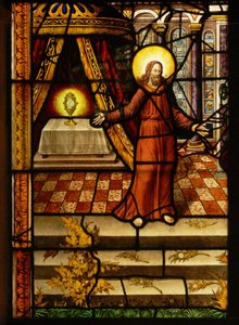 Fenster Charnier-10 zeigt Christus und die Hostie. von French School