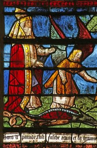 Fenster mit Gott, der die Schlange verflucht