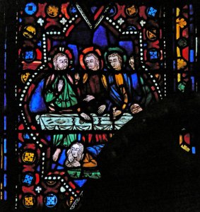 Fenster n1, Maria Magdalena wäscht die Füße Christi von French School