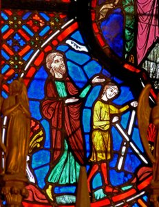 Fenster w0 zeigt Abraham und Isaak