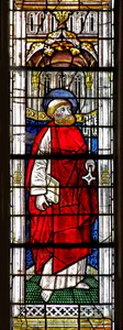Fenster w0 mit Darstellung des Heiligen Petrus von French School