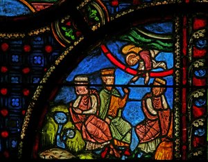 Fenster w0, die Magier werden im Traum gewarnt von French School