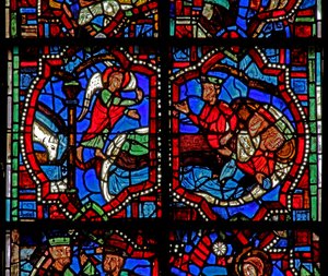 Fenster w100b Darstellung der Warnung der Heiligen Drei Könige im Traum
