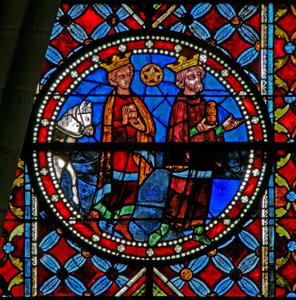 Fenster w102 zeigt die Anbetung der Weisen von French School