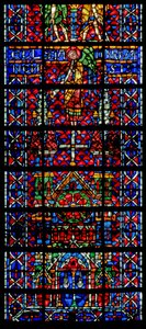 Fenster w106 mit Darstellung der Kathedrale von Noyon