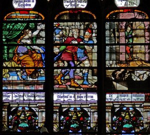 Fenster w107, Joseph wird von Potiphars Frau beschuldigt und verhaftet von French School