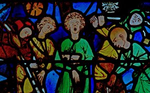 Fenster w10 mit einer Szene aus dem Leben des St. Vinzenz