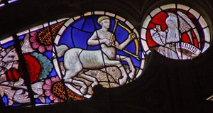 Fenster w114 Darstellung des Tierkreiszeichens Schütze von French School