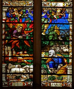 Fenster w120, Moses und der brennende Dornbusch von French School