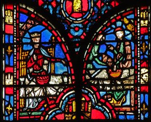 Fenster w13 Esther bittet um ein Bankett Esth V 6-8 von French School