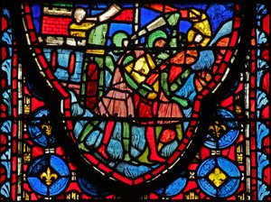 Fenster w15 Heilige Reliquien: Krösus, König der Perser, verwüstet Jerusalem von French School