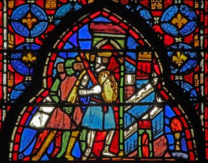 Fenster w15 Heilige Reliquien: Heraklius erobert die persische Hauptstadt von French School
