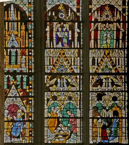 Fenster w17 mit Szenen aus dem Leben des Heiligen Stephanus und der Geschichte seiner Reliquien von French School
