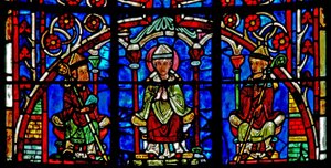 Fenster w19 Darstellung des Heiligen Nikolaus wird Bischof von Myra von French School