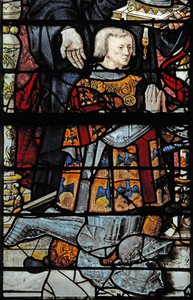 Fenster w1 zeigt Guillaume de Montmorency, den Stifter