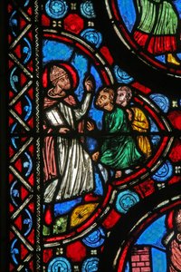 Fenster w1, Szene aus dem Leben des Heiligen Martin