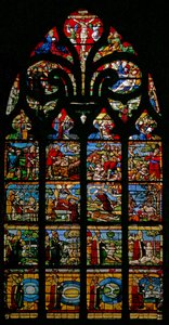 Fenster w1, Darstellung der Schöpfung und der Erlösung von French School