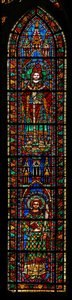 Fenster w201, St. Stephanus und St. Clemens darstellend