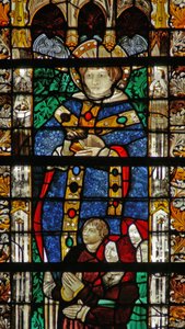 Fenster w204, St. Séverin und eine Familie von Stiftern von French School