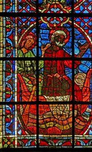 Fenster w204, das Schiff der Kirche mit St. Peter und St. Paul darstellend von French School