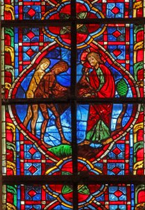 Fenster w207, Adam und Eva tragen Kleidung darstellend