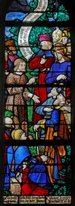 Fenster w20, der Heilige Johannes der Täufer predigt die Taufe Christi in Bethanien