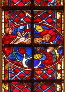 Fenster w211 zeigt das Martyrium des St. Vincent von French School